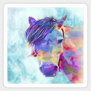 Horse Lover Art Graphic Art Watercolor Abstract Horses Home Decor, Apparel & Gifts Sticker